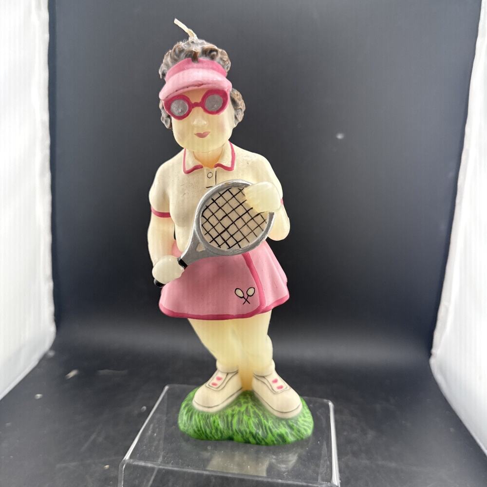 Vintage Tennis Player Wax Candle Boston Warehouse Trading Co Novelty Figure